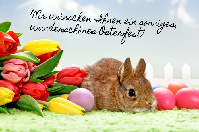Wir wünschen Ihnen ein sonniges, wunderschönes Osterfest!